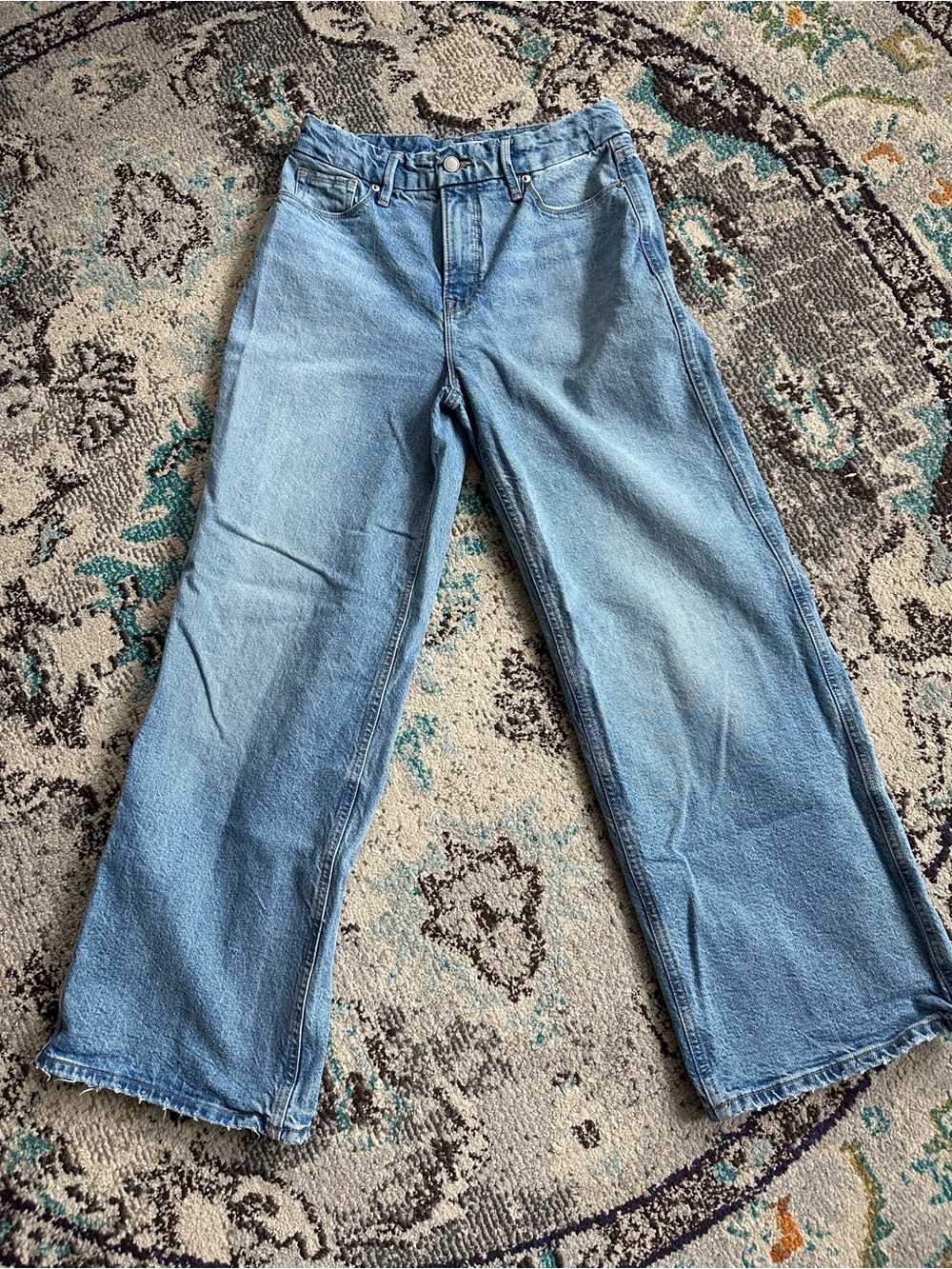 Good American Light Blue Wide Leg Jeans